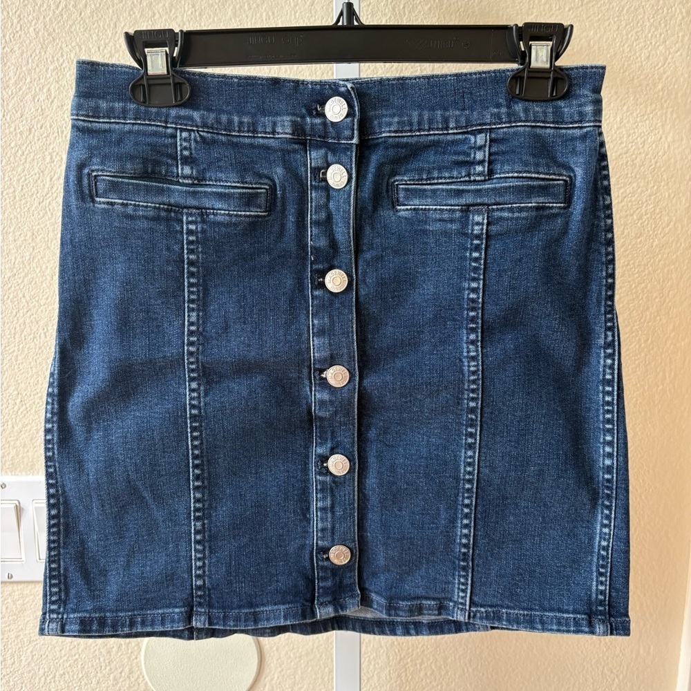 Madewell Stretch Denim Straight Mini Skirt in Marsden Wash - Size 26 - Picture 6 of 7